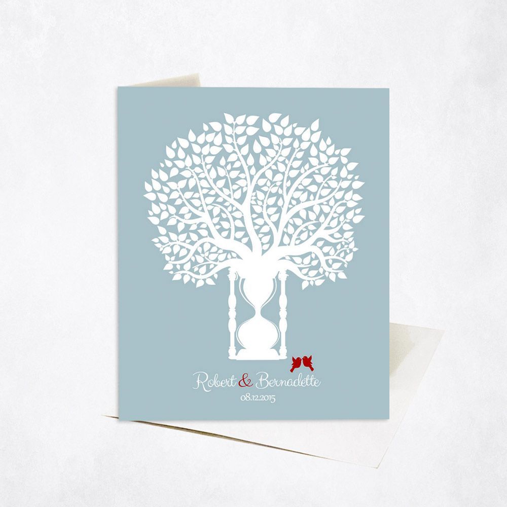 Hourglass Tree 1st Anniversary Card Gift for Couple C-1389
