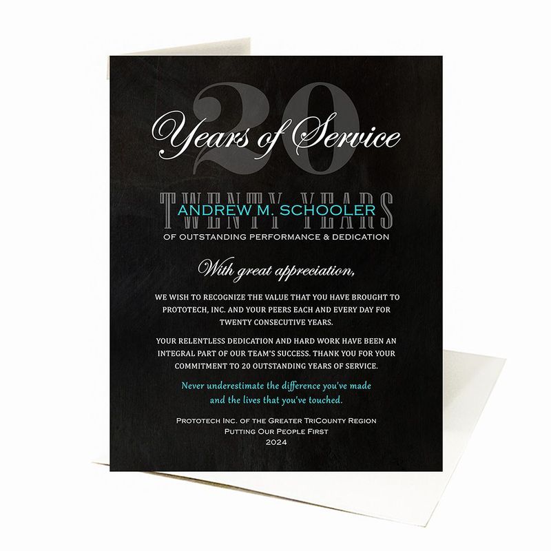 #1 Best Seller - Tin 20 Years of Service Employee Appreciation Card Gift for Employee C-2109