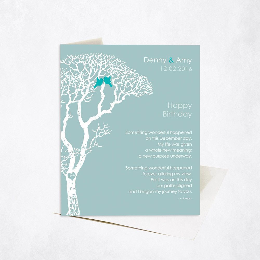 White Bare Tree Spouse Birthday Card Gift for Spouse C-1724