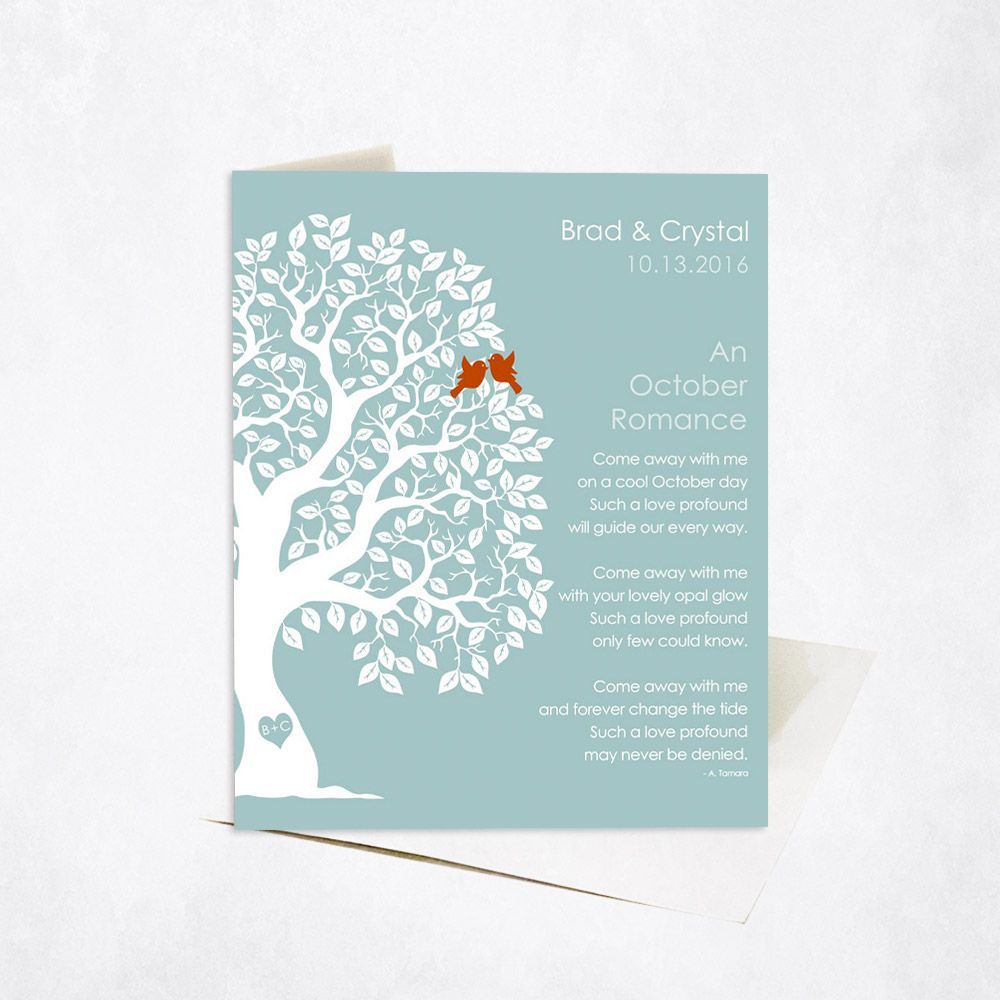 Half Artful Tree Engagement Card Gift for Couple C-1710