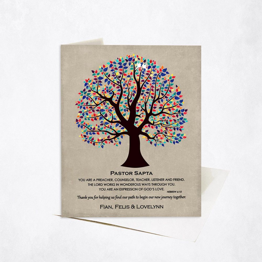 Curly Tree Appreciation Card Gift for Pastor C-1494