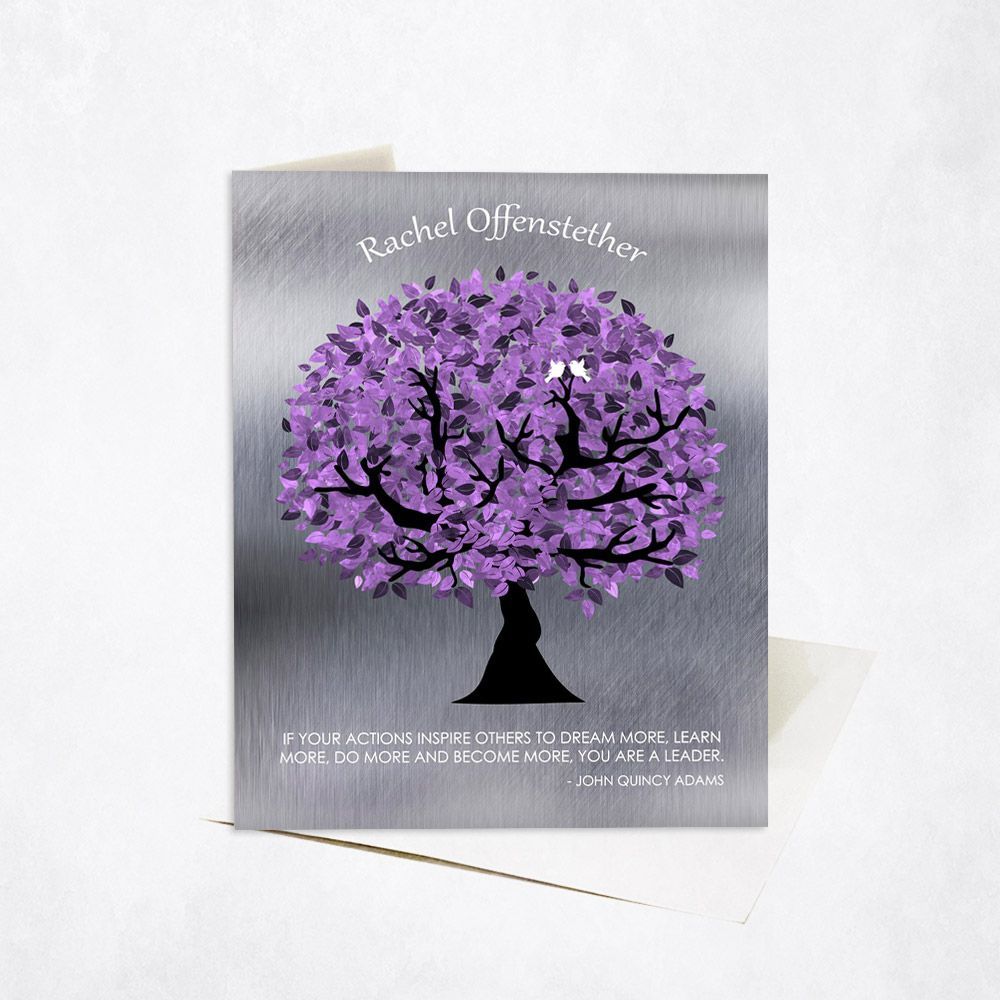 Tin Purple Tree Leadership Appreciation Card Gift for Mentor C-1488