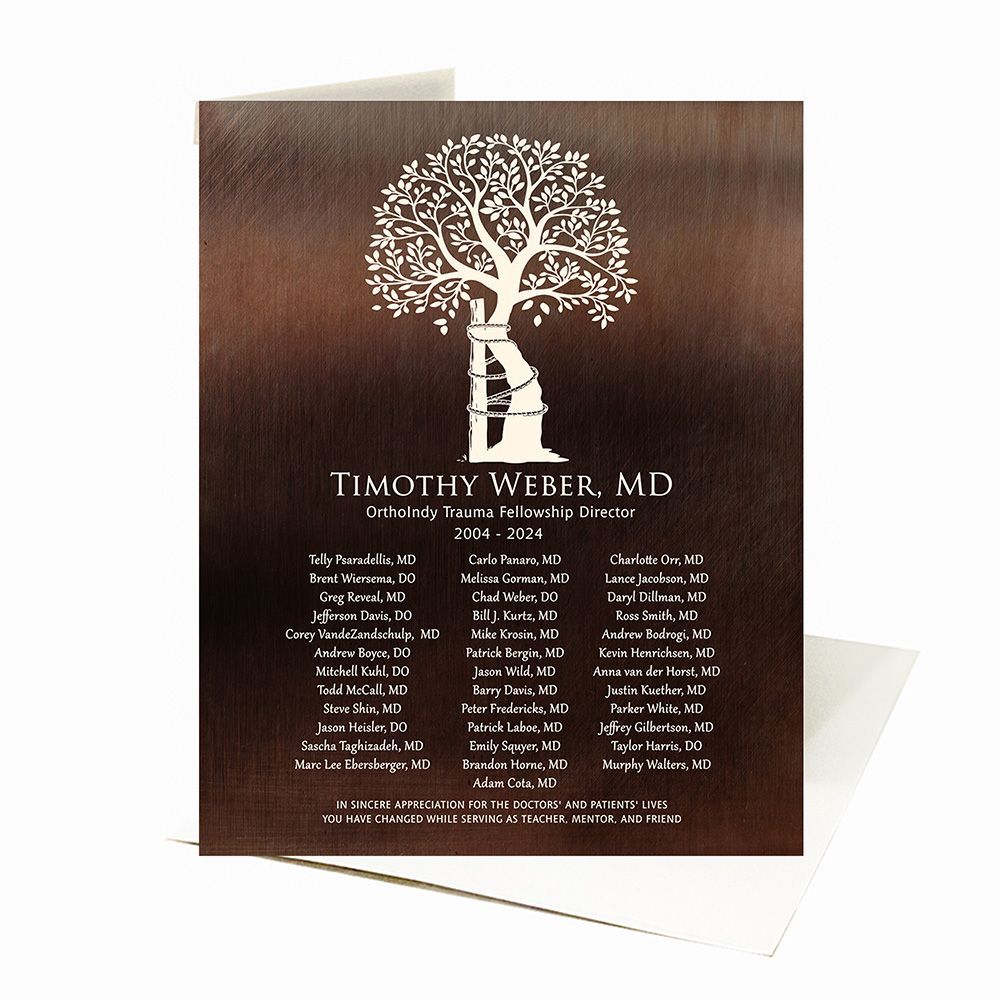 Bronze Orthopedic Tree of Andry Recognition Card Gift for Orthopedist C-2110