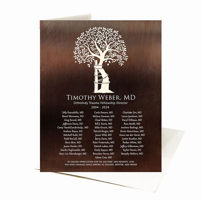 Bronze Orthopedic Tree of Andry Recognition Card Gift for Orthopedist C-2110