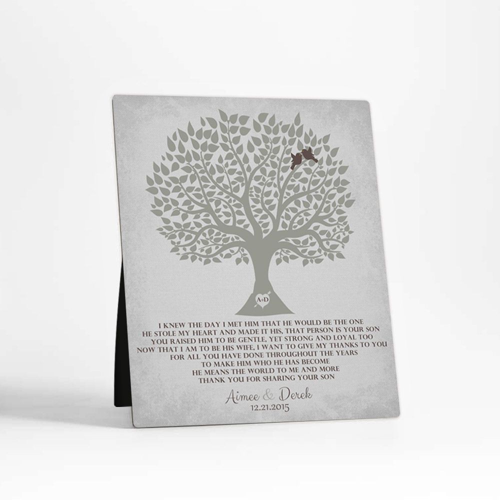 Tree Silhouette Wedding Desktop Plaque Gift for Mother Of The Groom D-1120