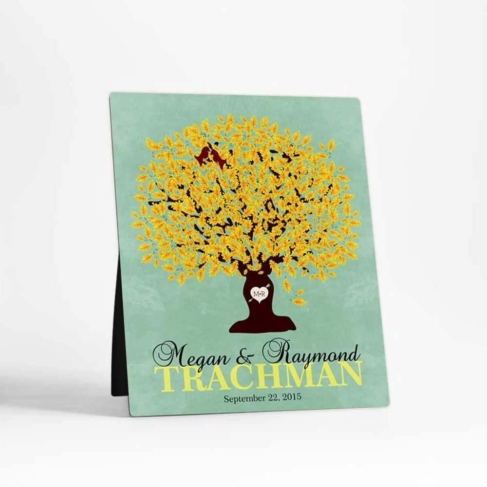 Oak Tree Wedding Desktop Plaque Gift for Couple D-1107