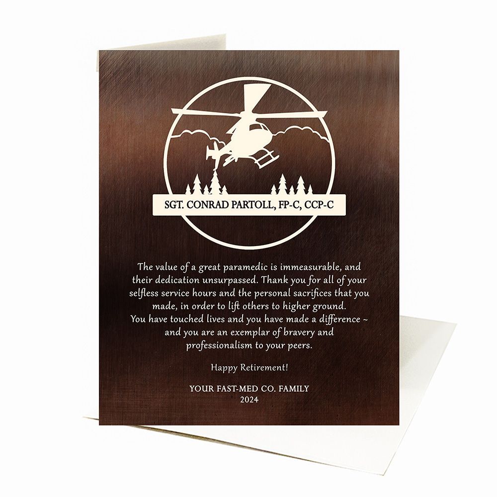 Bronze Helicopter Pilot Service Award Retirement Card Gift for Pilot C-2130