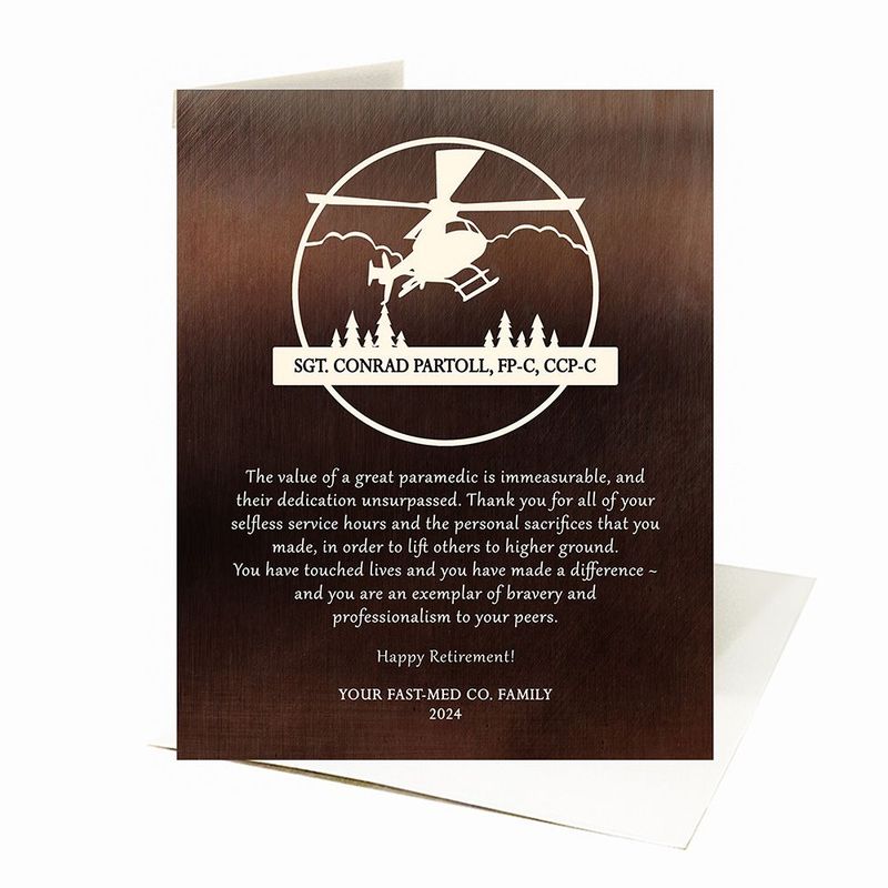 Bronze Helicopter Pilot Service Award Retirement Card Gift for Pilot C-2130