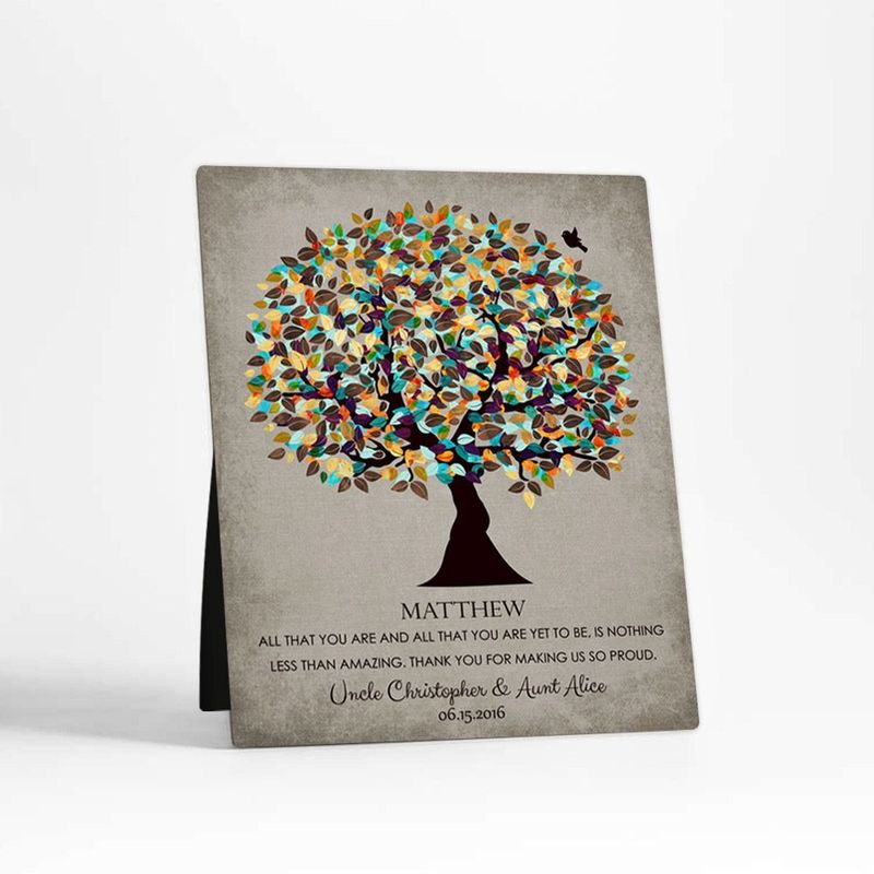 Autumn Tree Graduation Desktop Plaque Gift for Nephew D-1324