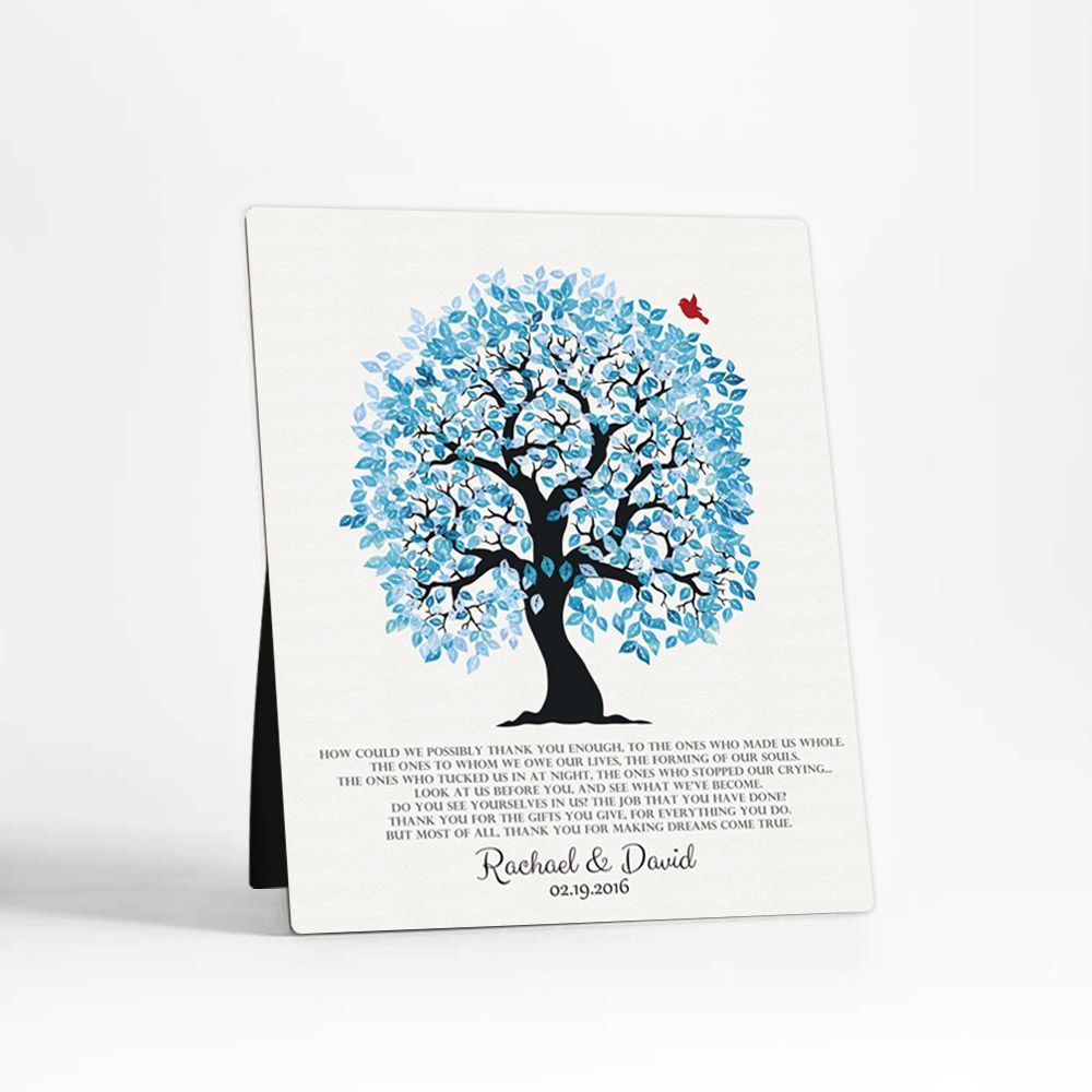 Artful Tree Wedding Desktop Plaque Gift for Parents D-1269