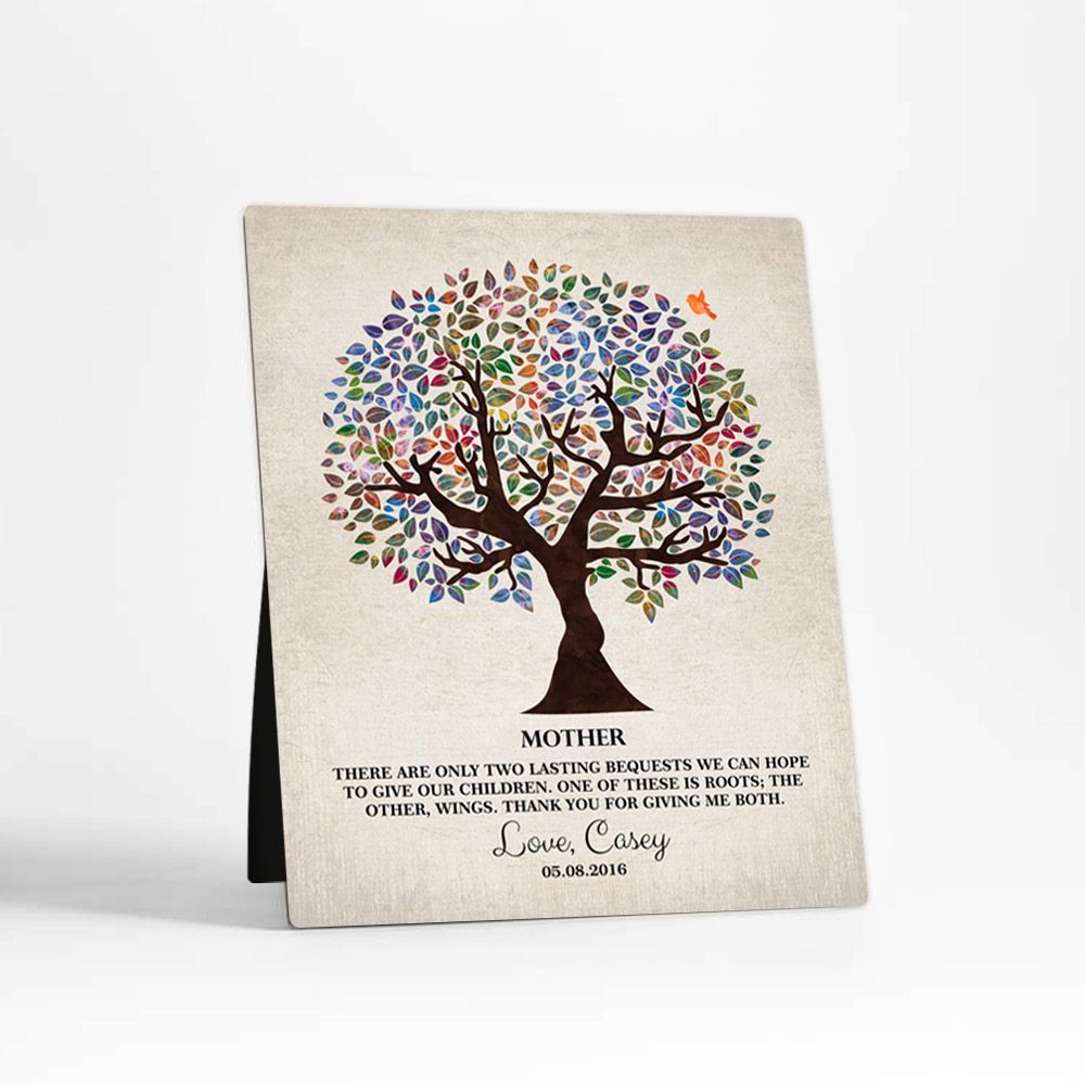 Colorful Olive Tree Family Desktop Metal Plaque For Mother D-1247