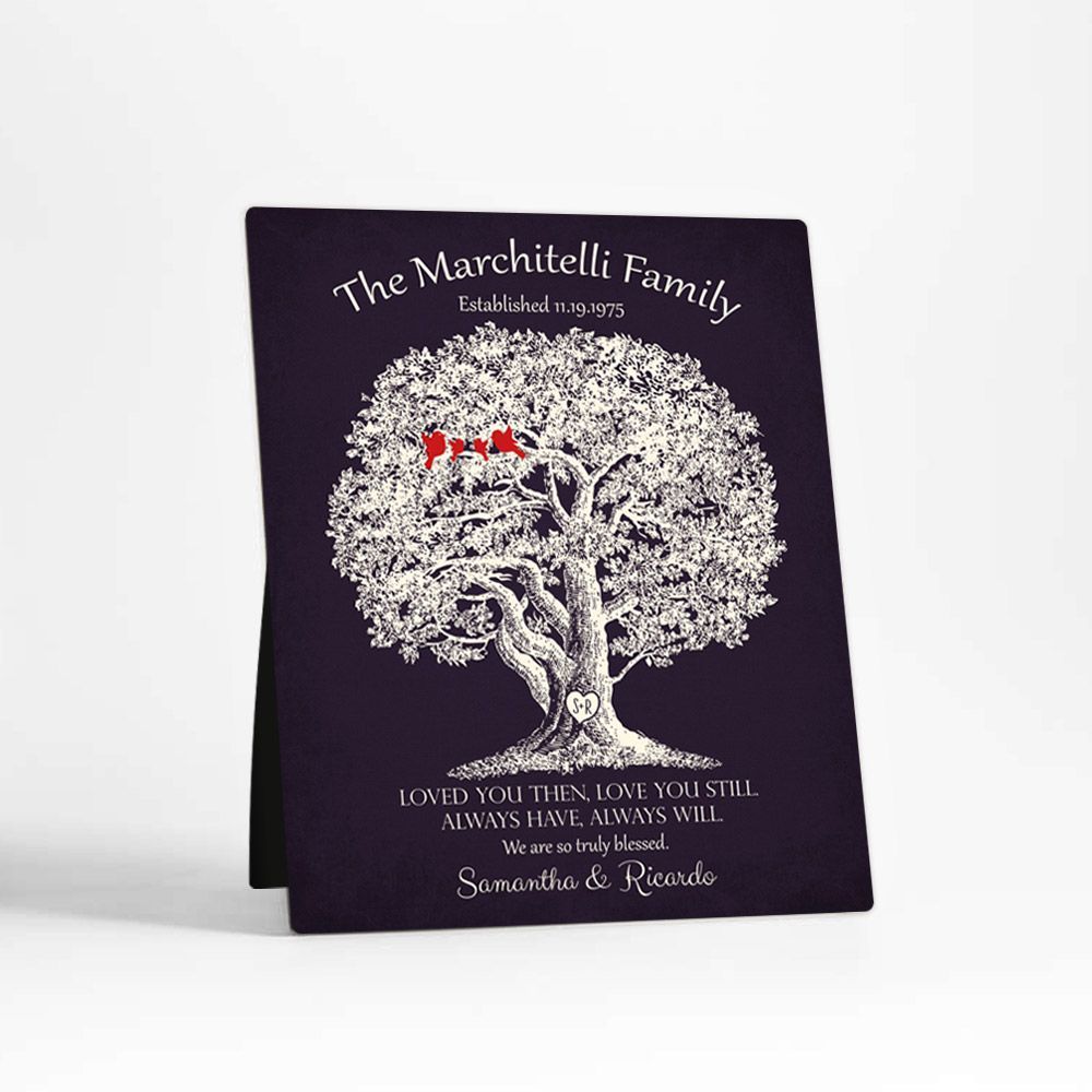 Old Oak Tree 10th Anniversary Desktop Plaque Gift for Couple D-1160