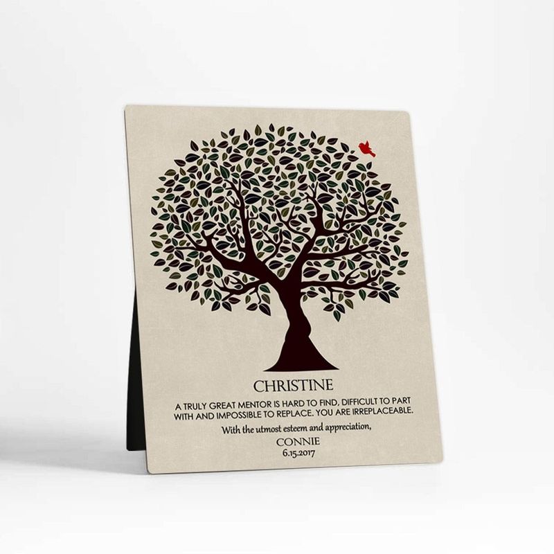 #1 Best Seller - Dark Olive Tree Leadership Appreciation Desktop Plaque Gift for Mentor D-1202