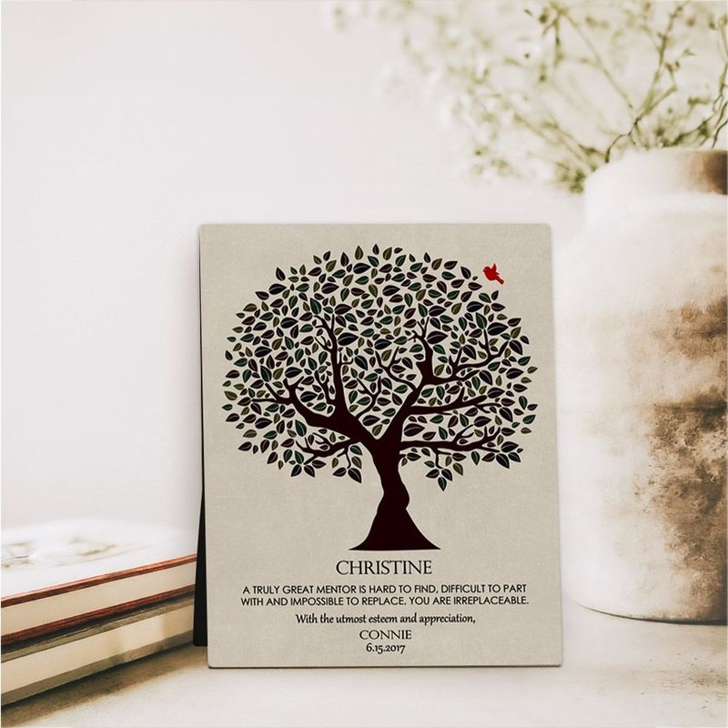 #1 Best Seller - Dark Olive Tree Leadership Appreciation Desktop Plaque Gift for Mentor D-1202