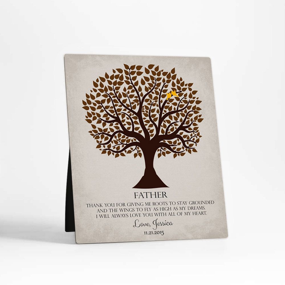 Tree Silhouette Wedding Desktop Plaque Gift for Father D-1144