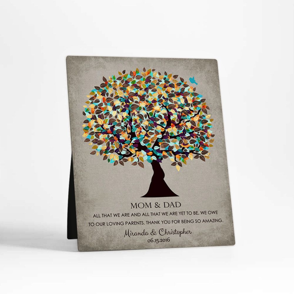 Autumn Tree Family Appreciation Desktop Plaque Gift for Parents D-1323