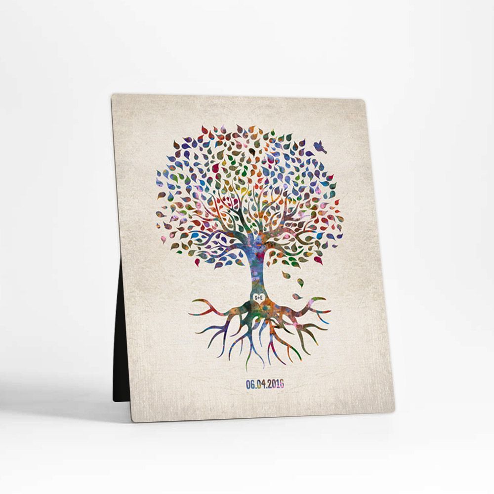 Tree with Roots Anniversary Desktop Plaque Gift for Couple D-1248