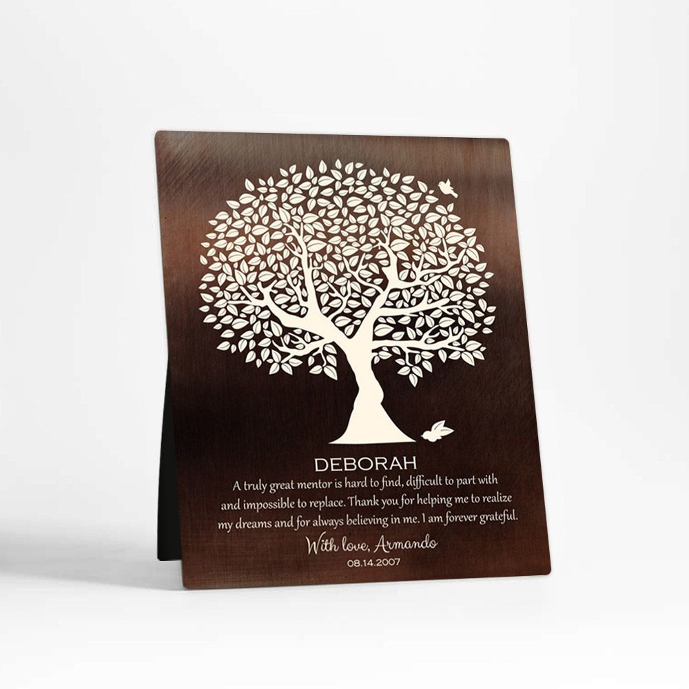 #1 Best Seller - Bronze Olive Tree Leadership Appreciation Desktop Plaque Gift for Mentor D-1392
