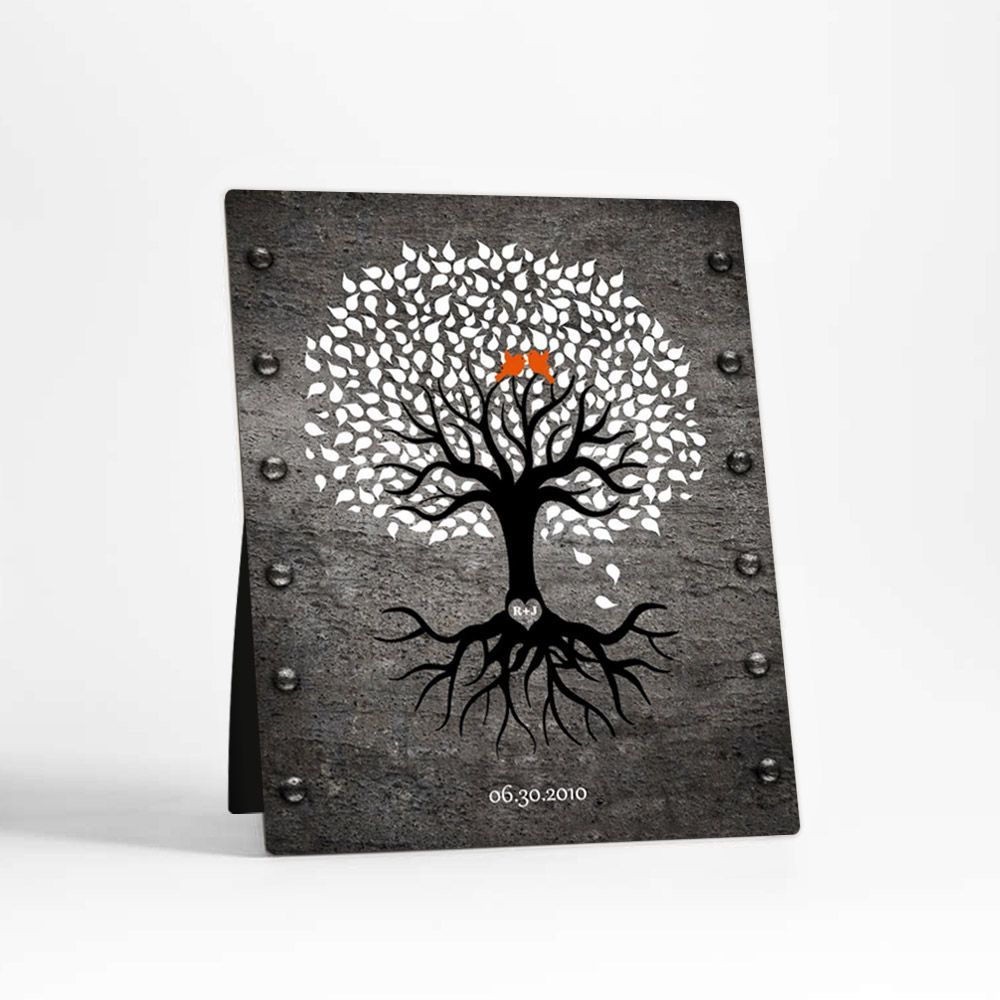 #1 Best Seller - Iron Tree with Roots 6th Anniversary Desktop Plaque Gift for Couple D-1373