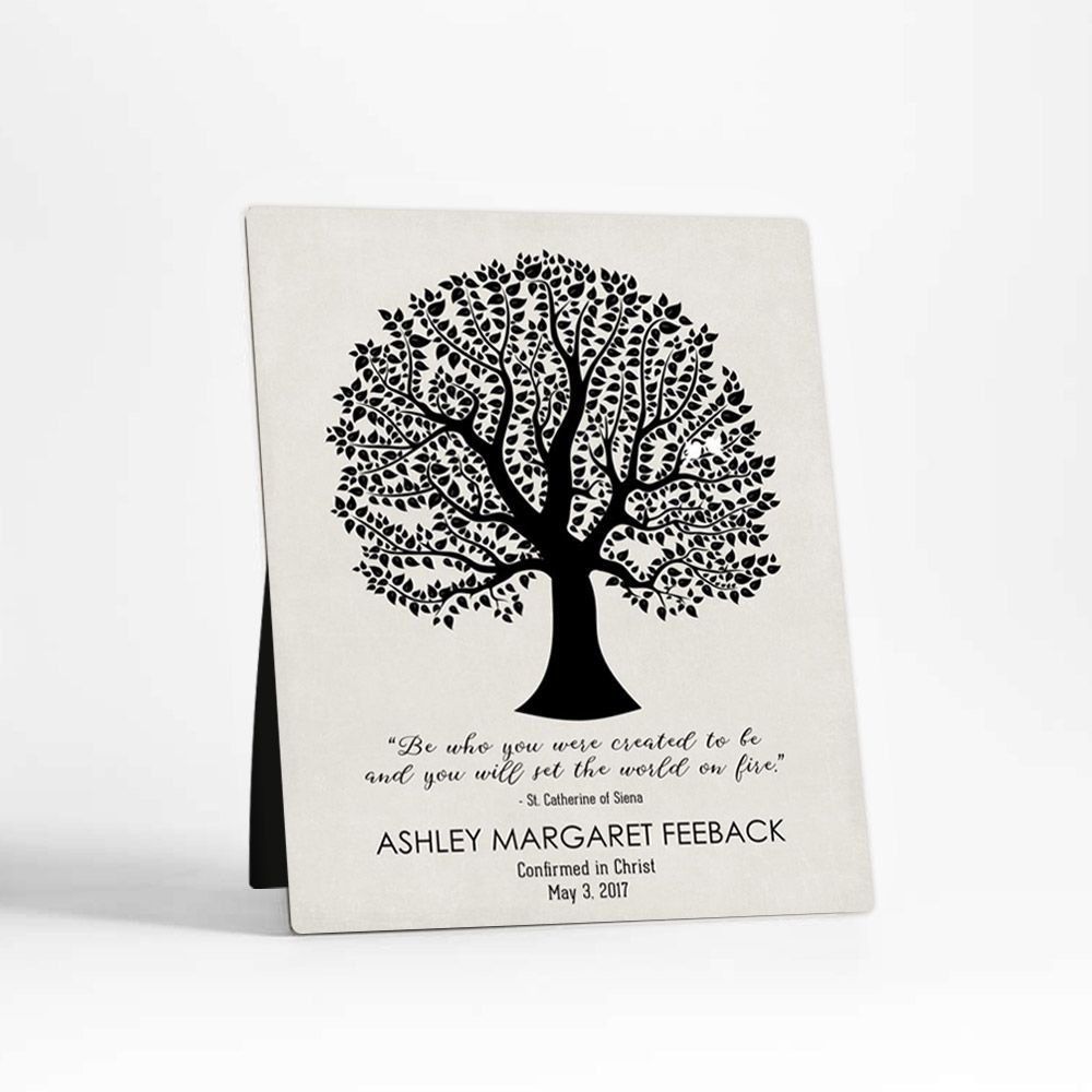 Curly Tree Faith Milestone Desktop Plaque Gift for Child D-1506