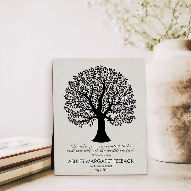 Curly Tree Faith Milestone Desktop Plaque Gift for Child D-1506