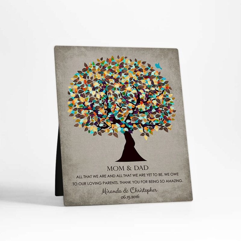 Autumn Tree Family Appreciation Desktop Plaque Gift for Parents D-1323