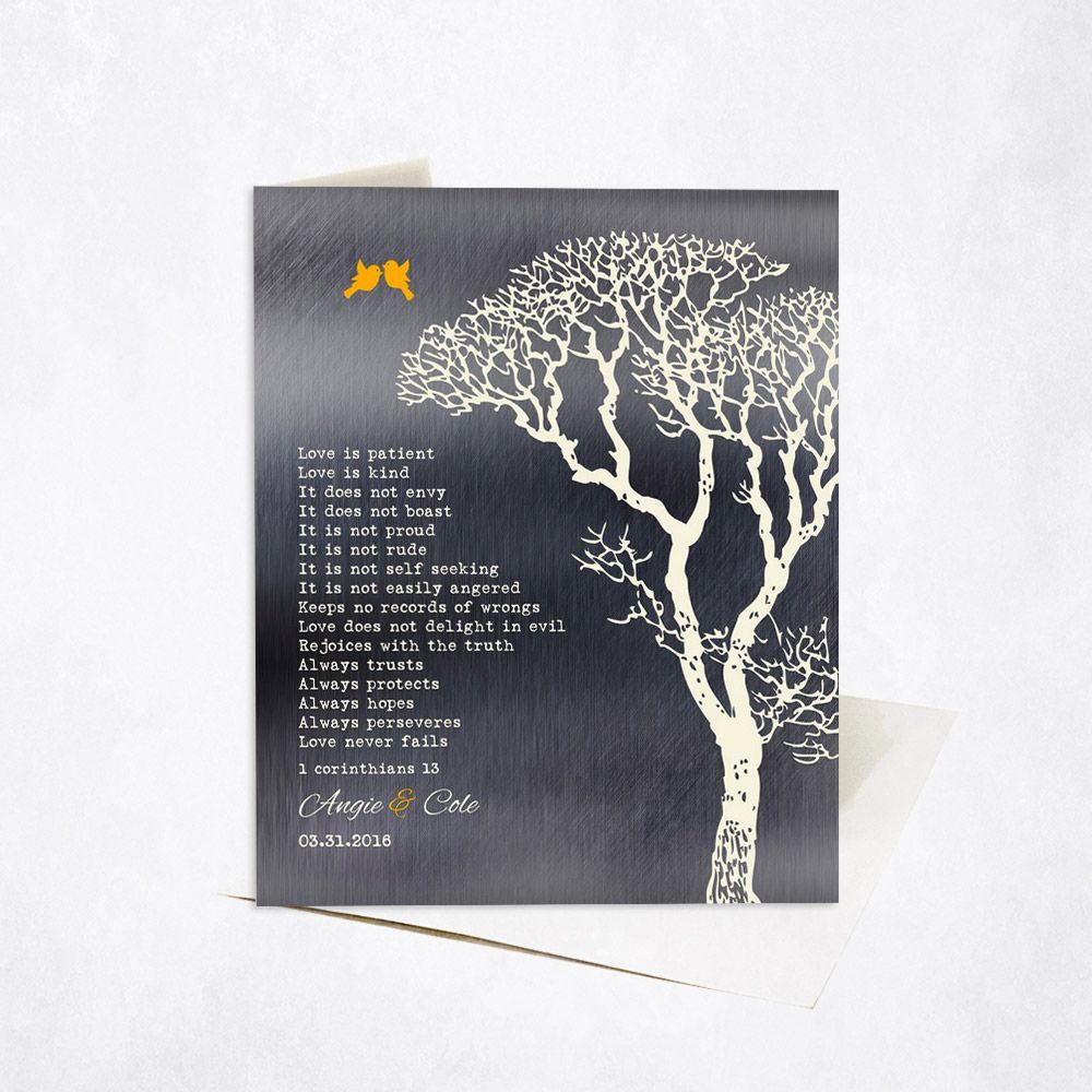 Tin Bare Tree 10th Anniversary Card Gift for Couple C-1297