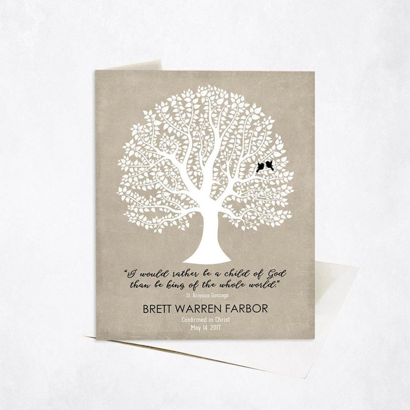 Curly Tree Faith Milestone Card Gift for Godchild C-1459