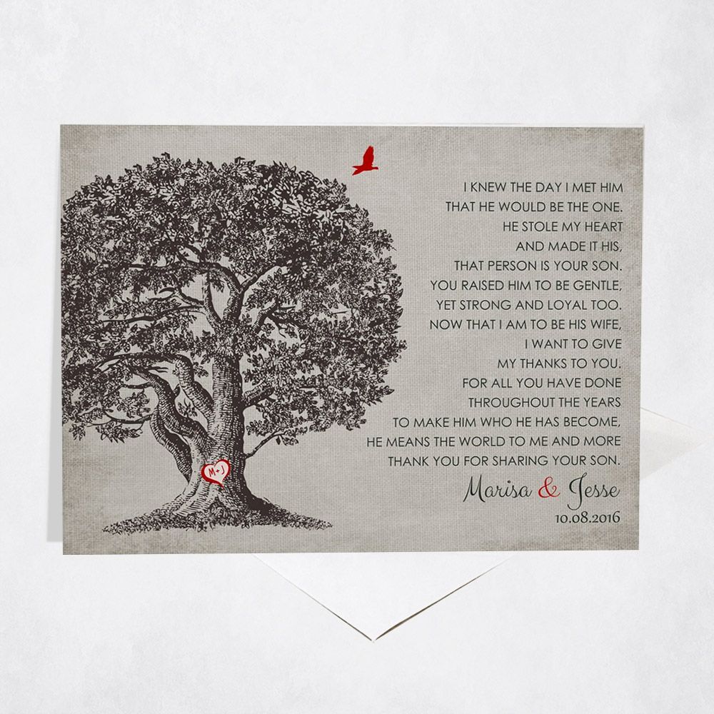 Oak Tree Wedding Card Gift for Mother Of The Groom C-1405