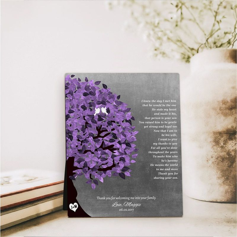 Half Purple Tree Wedding Desktop Plaque Gift for Mother Of The Groom D-1487