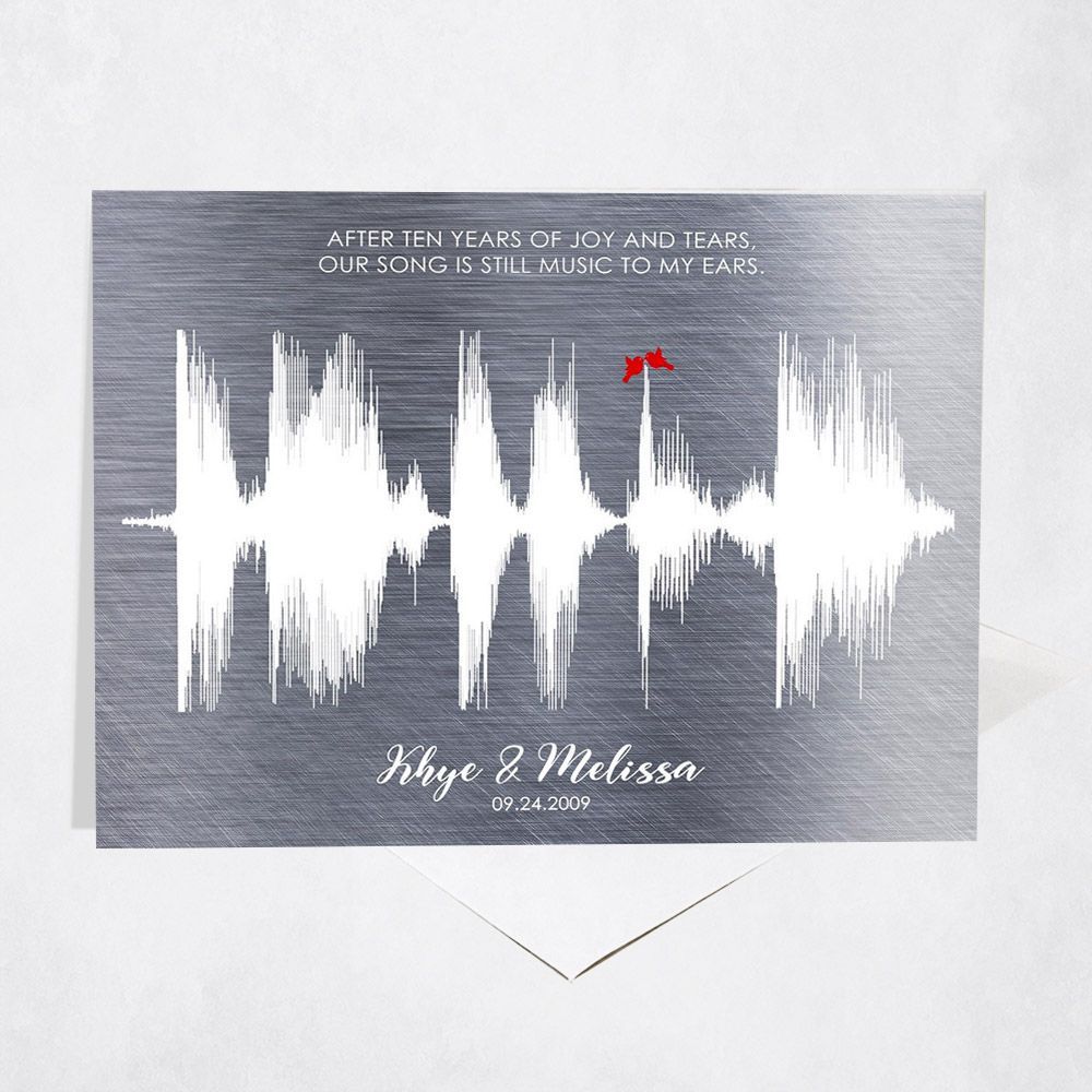 Tin Soundwave 10th Anniversary Card Gift for Couple C-1779