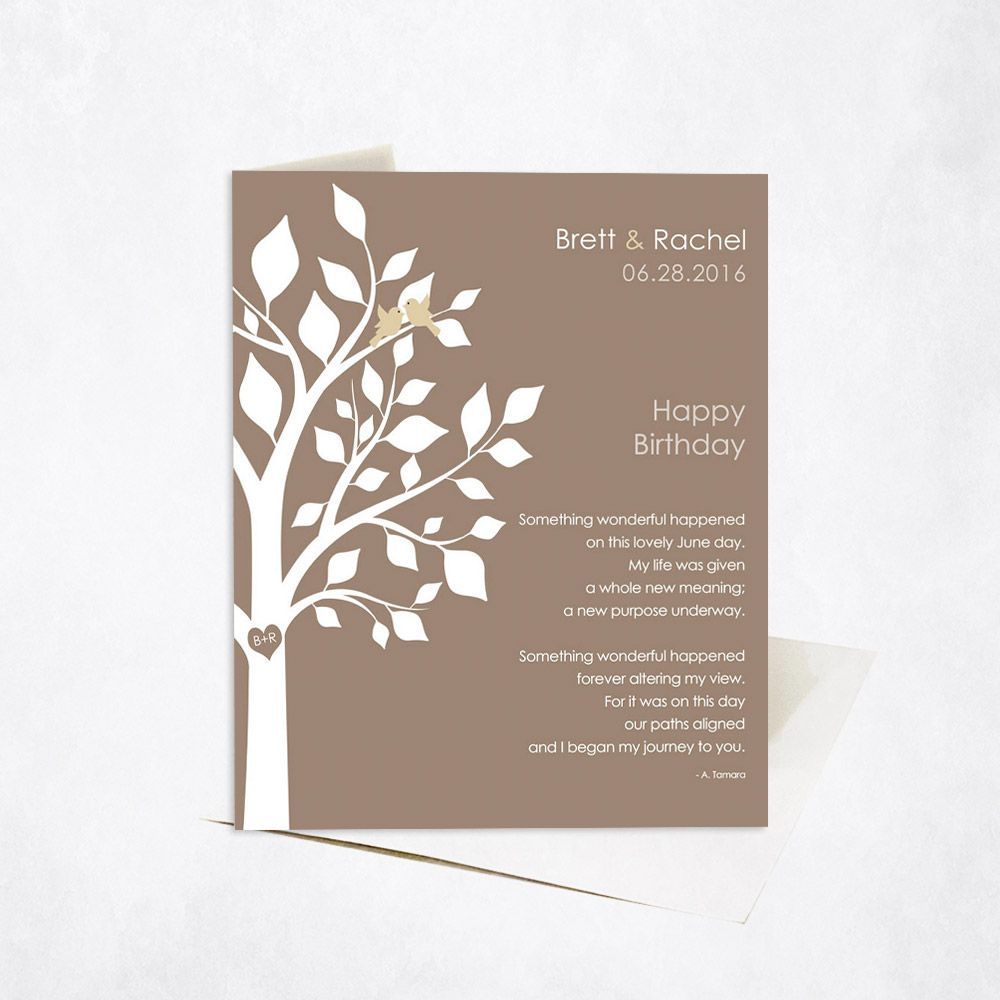 Half Tree Spouse Birthday Card Gift for Spouse C-1718