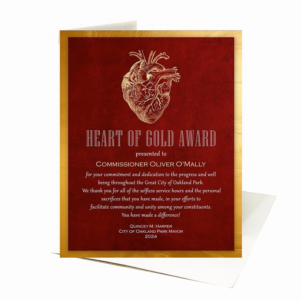 Red Tin Good Samaritan Heart Recognition Card Gift for Volunteer C-2104