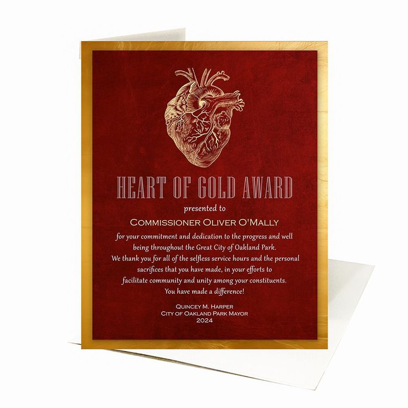 Red Tin Good Samaritan Heart Recognition Card Gift for Volunteer C-2104