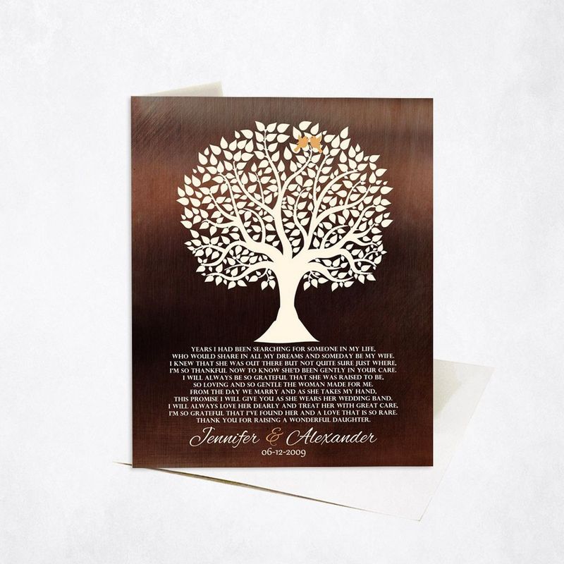 Bronze Tree Silhouette Wedding Card Gift for Mother Of The Bride C-1409