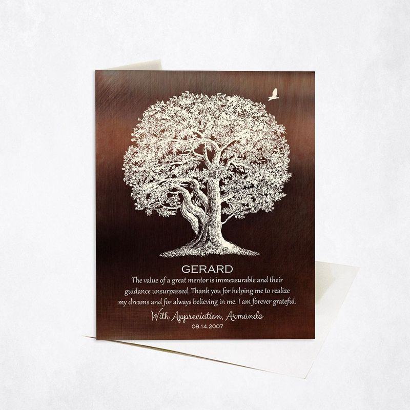 #1 Best Seller - Bronze Oak Tree Leadership Appreciation Card Gift for Mentor C-1397