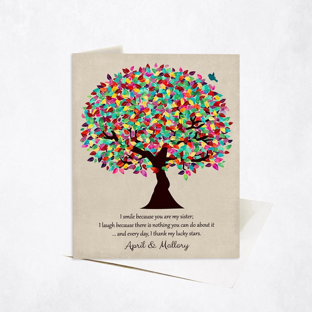 #1 Best Seller - Early Spring Tree Wedding Card Gift for Sister C-1390