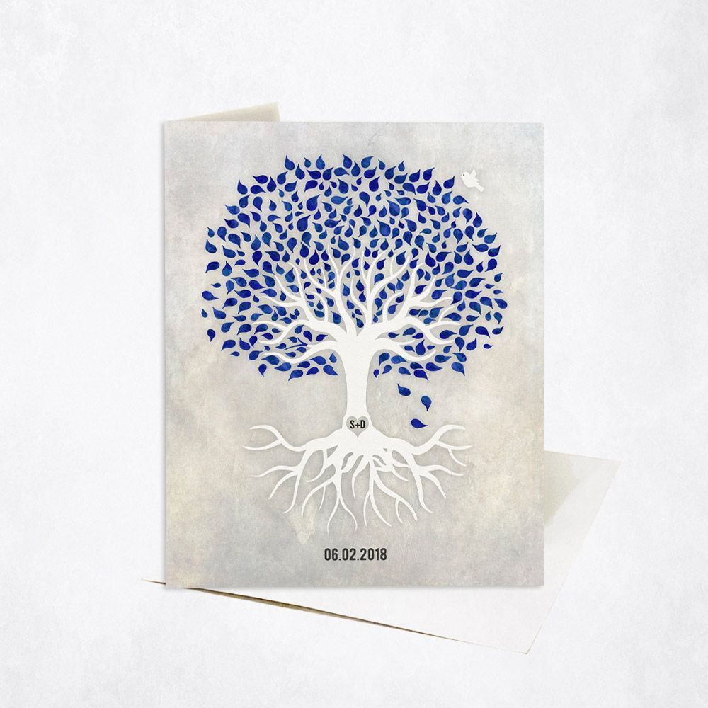 White Canopy Tree Anniversary Card Gift for Couple C-1531