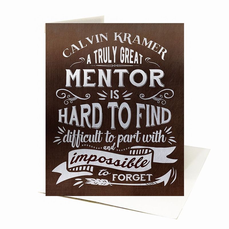 Bronze Truly Great Mentor Typography Retirement Card Gift for Mentor C-2152