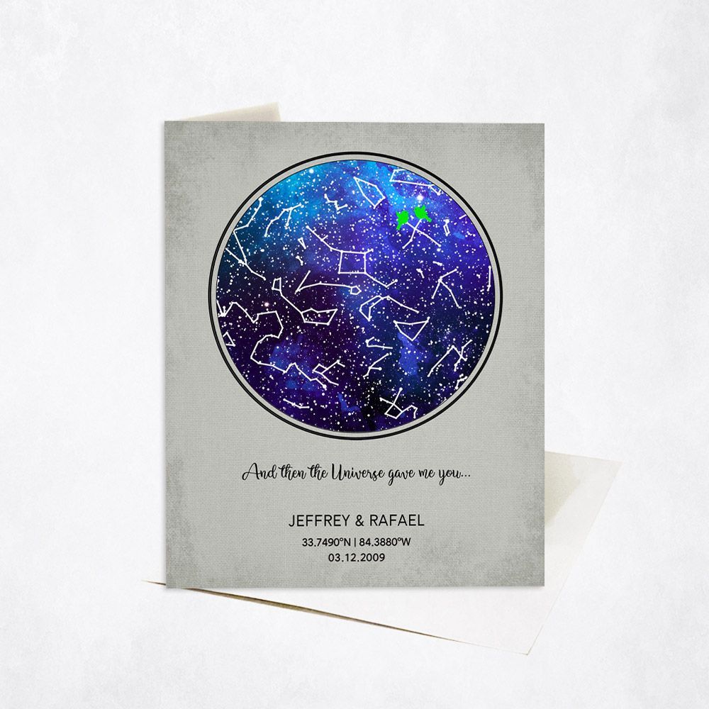 Star Map Anniversary Card Gift for Couple C-1755
