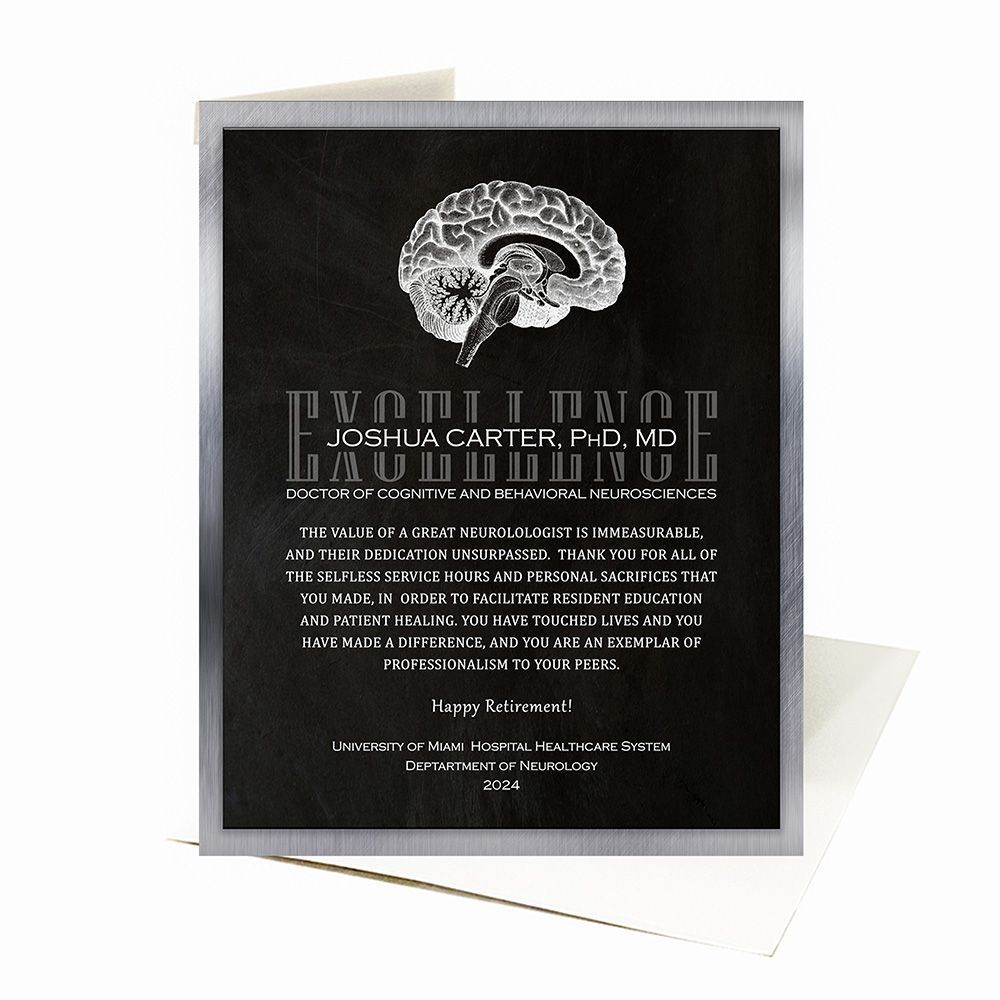 Tin Brain Organ Anatomy Neurology Retirement Card Gift for Doctor C-2108