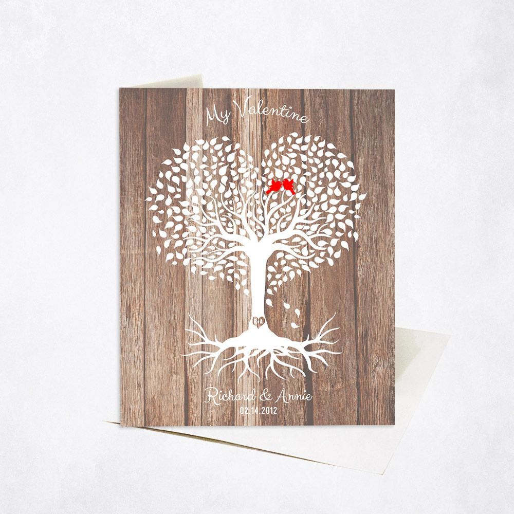 Heart Shape Tree Anniversary Stationery Card For Couple C-1818