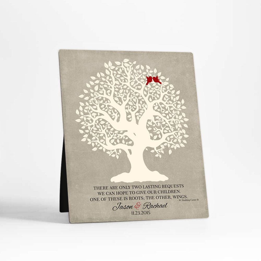 Knotty Tree Wedding Desktop Plaque Gift for Parents D-1122