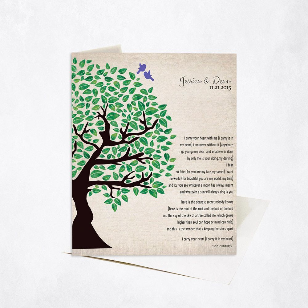 Half Olive Tree 10th Anniversary Card Gift for Couple C-1277