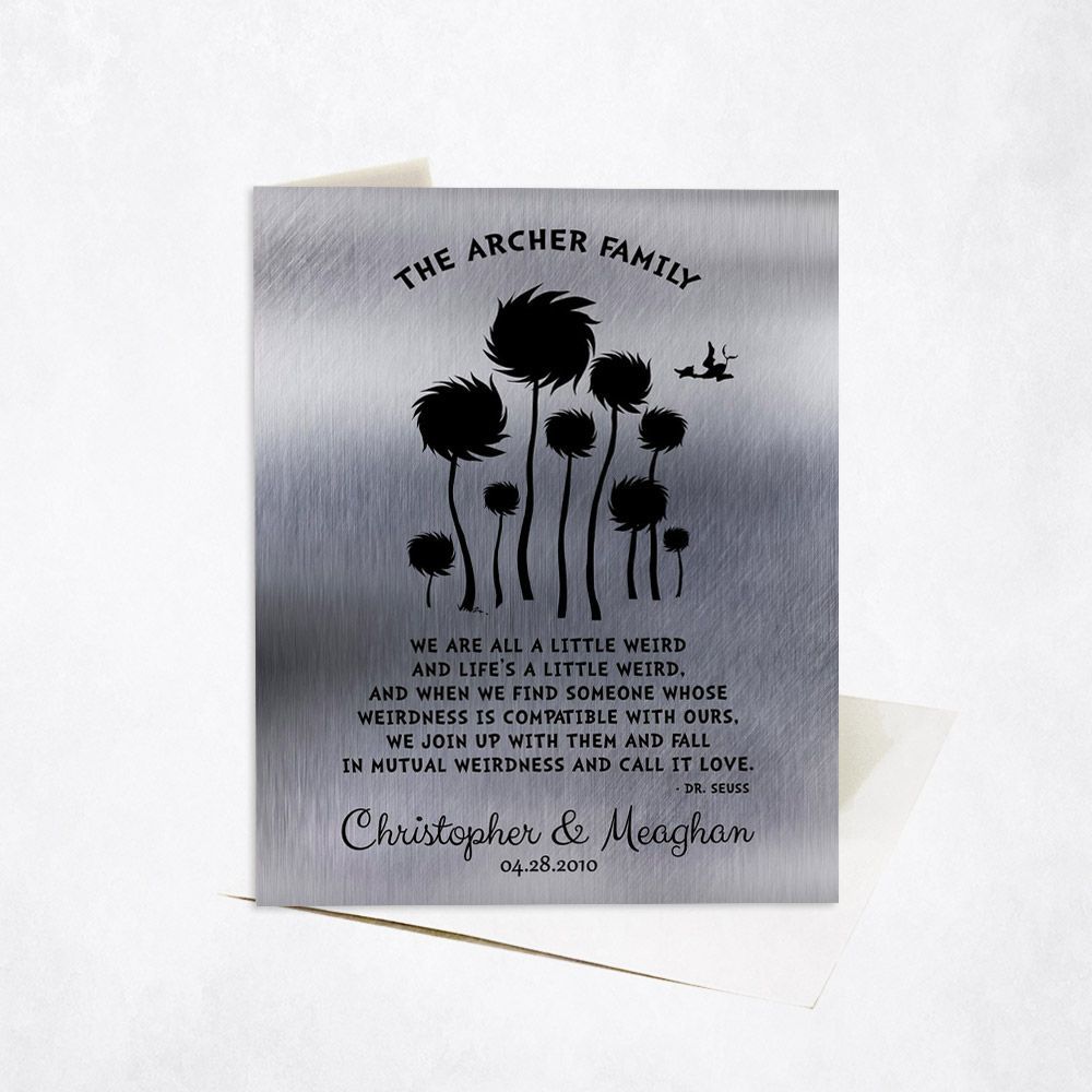Tin Cypress Tree 10th Anniversary Card Gift for Couple C-1469