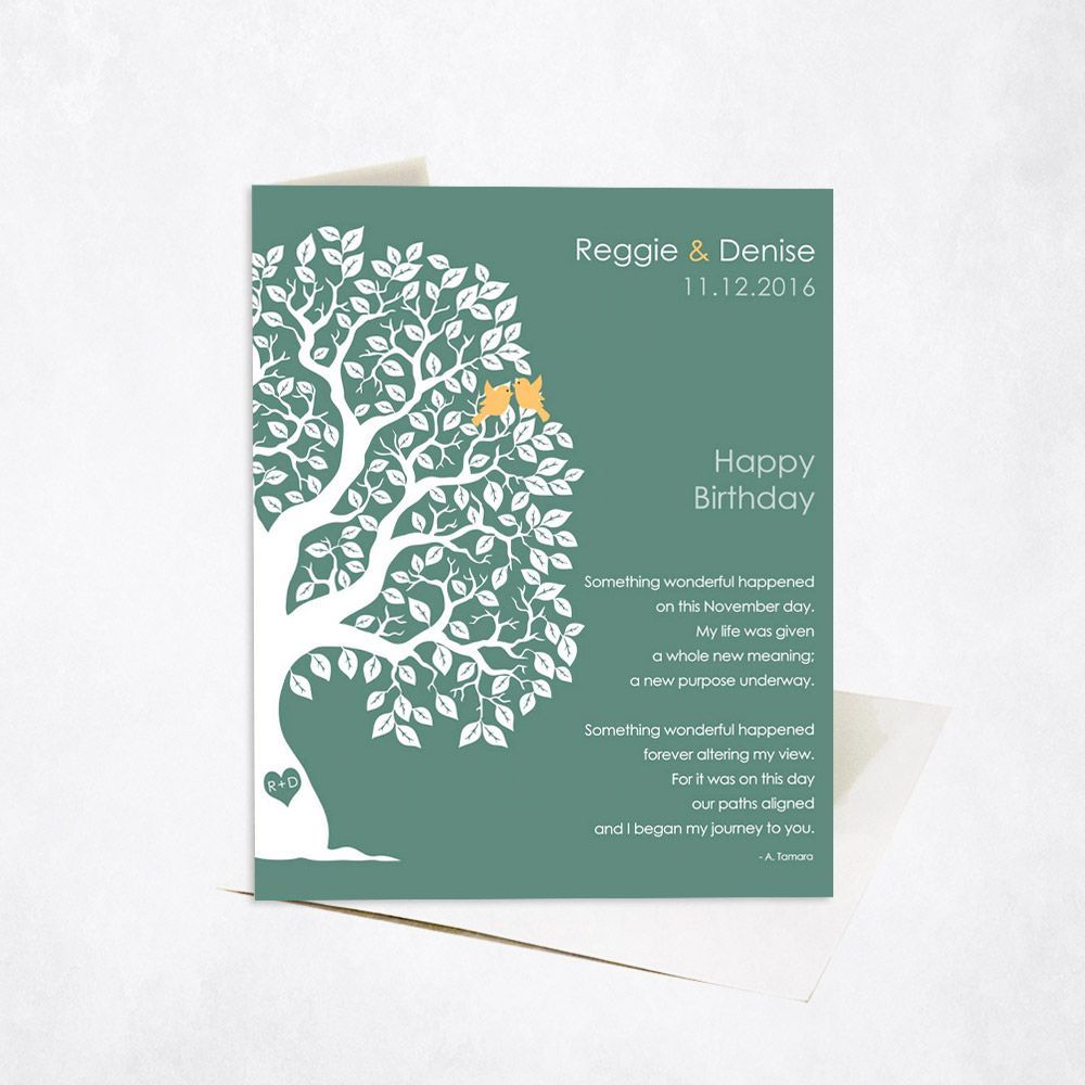 Half Artful Tree Spouse Birthday Card Gift for Spouse C-1723