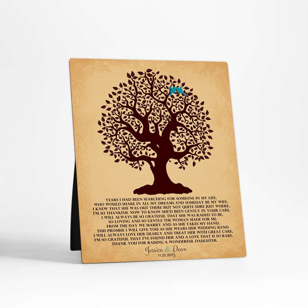 #1 Best Seller - Knotty Tree Wedding Desktop Plaque Gift for Mother Of The Bride D-1127