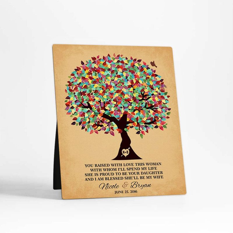 Colorful Summer Tree Wedding Desktop Plaque Gift for Mother Of The Bride D-1206