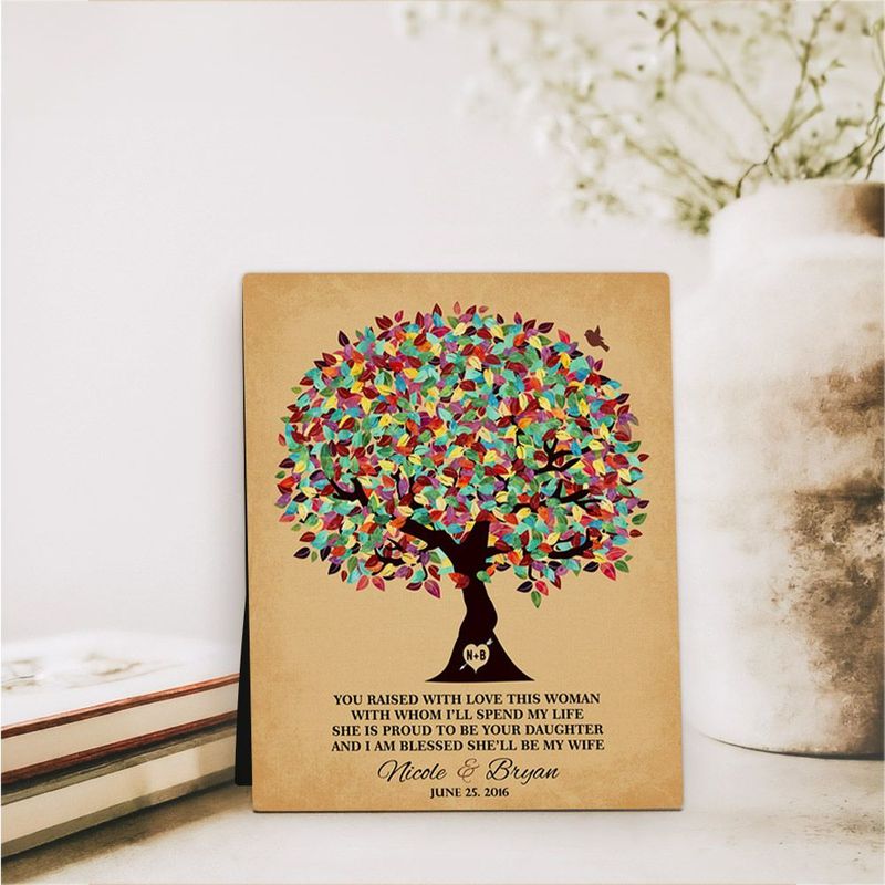 Colorful Summer Tree Wedding Desktop Plaque Gift for Mother Of The Bride D-1206