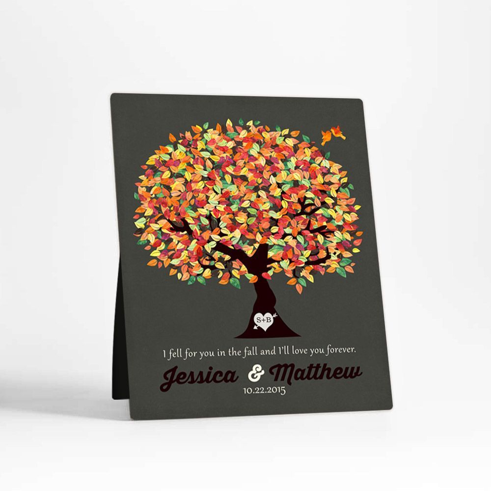 Autumn Tree Anniversary Desktop Plaque Gift for Couple D-1190